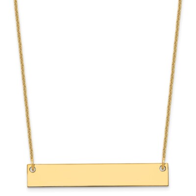 Echte 10kt Gelbgold mittlere leere Stab Halskette; 18 Zoll; Karabinerverschluss