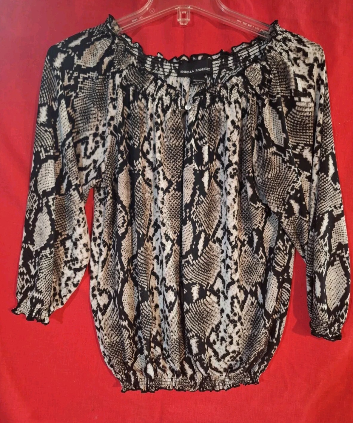 womens size medium Snake Python Print Blouse  Isa… - image 8