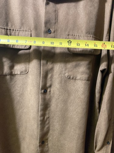 Presswick & Moore Men’s LS Button Down Shirt -LG-Suede Feel- Spare Buttons - Picture 7 of 8