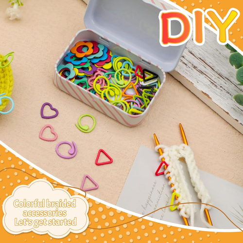 80PCS Metal Stitch Markers, 4 Styles Colorful Crochet Stitch Markers for Knittin - Picture 6 of 7