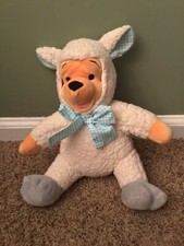 Vintage Disney Store Winnie The Pooh In Lamb Suit Easter Plush