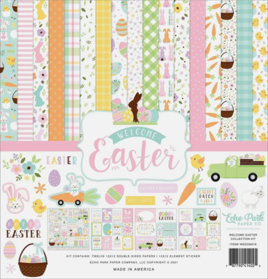 Easter Bunny Basket Eggs Hunt Chicks Blessings 12'' Echo Park 12'' Page Kit
