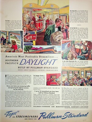 Original Railroad & Trains ADs: Streamlined cars Built by Pullman-Standard