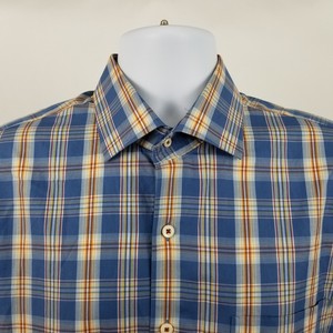 Peter-Millar-Mens-Blue-Multi-Color-Plaid-Check-L-S-Dress-Button-Shirt-Sz-Large-L