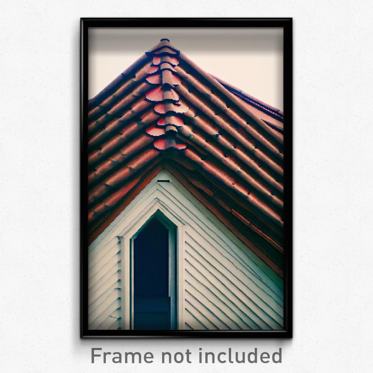 Pixel Art Poster - Unwelcoming Dormer (8 Bit Psychedelic Video Game Print)