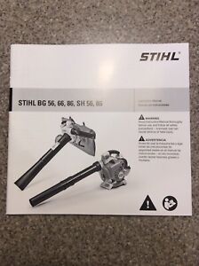 STIHL BG56 BG66 BG86 SH56 SH86 blower owners manual | eBay