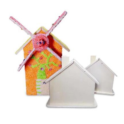 Creative Windmill Plain Craft Wood Money Box Wooden Piggy Bank Kids DIY Gift - Picture 12 of 12