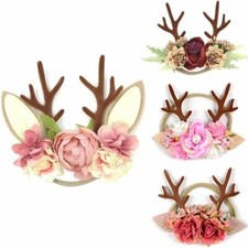 Antler / Deer Ear Floral Christmas Party Headband Hair Accessory