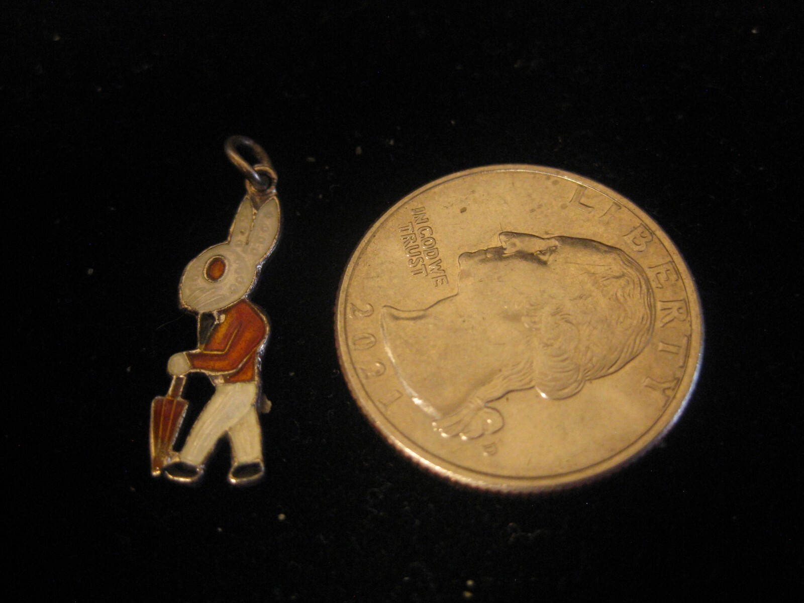 Sterling Silver Multi-Colored Rabbit Charm - image 3
