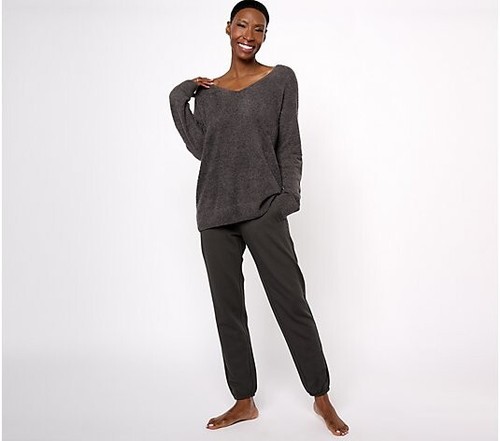 Barefoot Dreams Tall CozyChic Lite Pullover & Lounge Pant Set-Carbon-1X-A610835