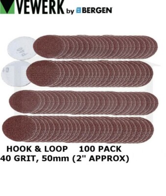50 mm 40er Körnung 100 Stück Haken & Öse Schleifmittel Schleifpads Scheiben VEWERK 8114