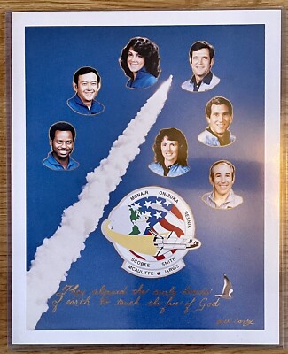 NASA CHALLENGER SPACE SHUTTLE STS 51L MISSION FUNERAL MEMORIAL 8 X 10 PHOTO 1986