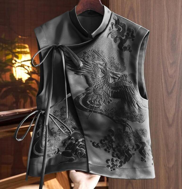 Women's Chinese Style Retro Cotton Vest Embroidery Loose