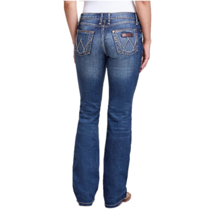 Wrangler® Ladies Retro Mae Mid Rise Dark Blue Bootcut Jeans 09MWZMS image 3