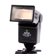 MINOLTA / RICOH DEDICATED SUNPAK 266D THYRISTOR ZOOM BOUNCE CAMERA FLASH UNIT