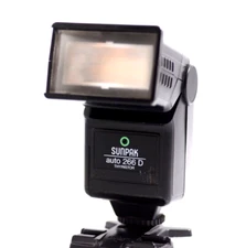 MINOLTA / RICOH DEDICATED SUNPAK 266D THYRISTOR ZOOM BOUNCE CAMERA FLASH UNIT