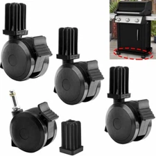 4 Set Fits We-ber 79499 Grills Locking Caster w/Insert (2012-2019) & (2012-2016)