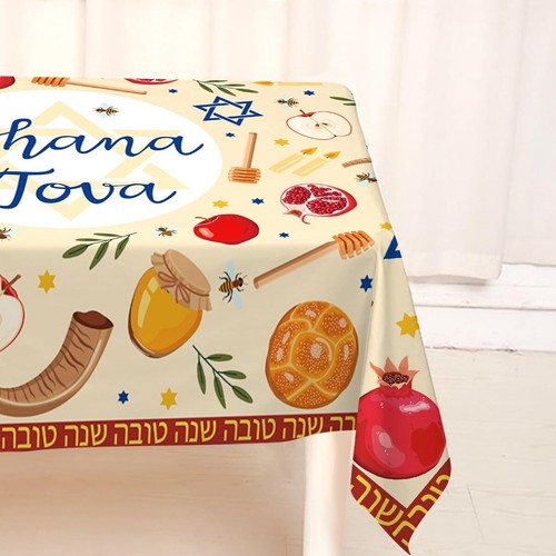 Shana Tova Tablecloth Rosh Hashanah Jewish New Year Holiday Party Decoration ... - Picture 5 of 5