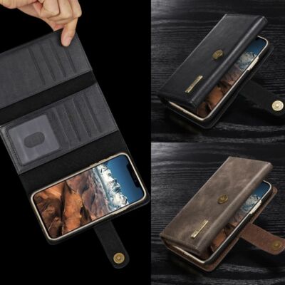 Apple iPhone XS X DG.MING Handy Tasche Echt Leder Brief Tasche 2in1 Etui Cover
