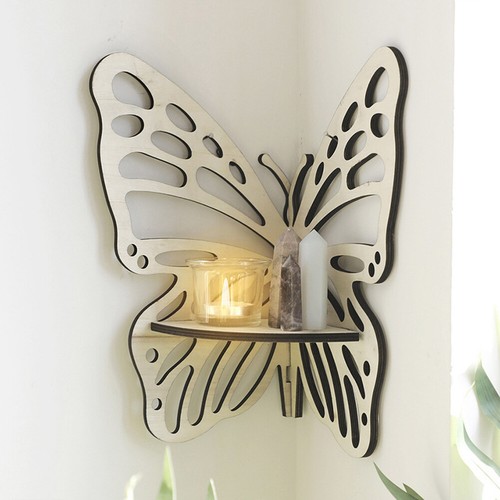 Butterfly Corner Shelf Convenient Decorative Shelf Useful for Wall Decor Storage - Picture 2 of 17