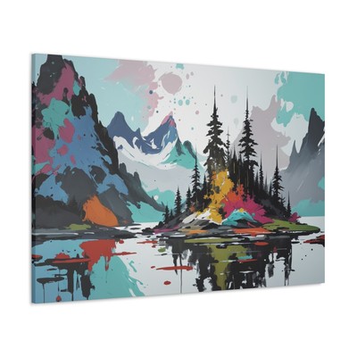 Spirit Island Abstract Print | Canvas Gallery Wrap | Digital Modern Wall Art