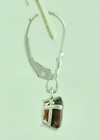 Dangling 1.90 ct  Natural Oval Garnet Earring White gold 14K leverback January  — photo 4