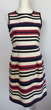 J Crew  Striped Sheath Dress Womens size 4 Red, White and Blue, Pockets