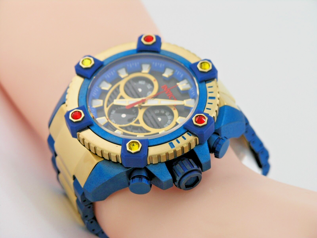 NEW INVICTA 46656 COALITION FORCES GOLD BLACK DIAL SWISS