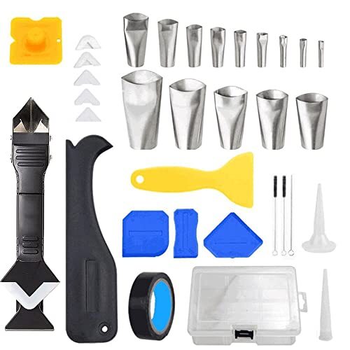 CENPEK 34 Pezzi di Strumenti per calafataggio, Kit di Strumenti di Finitura per 