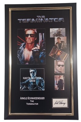 Der Terminator Arnold Schwarzenegger signiert Display Foto Bild Montage