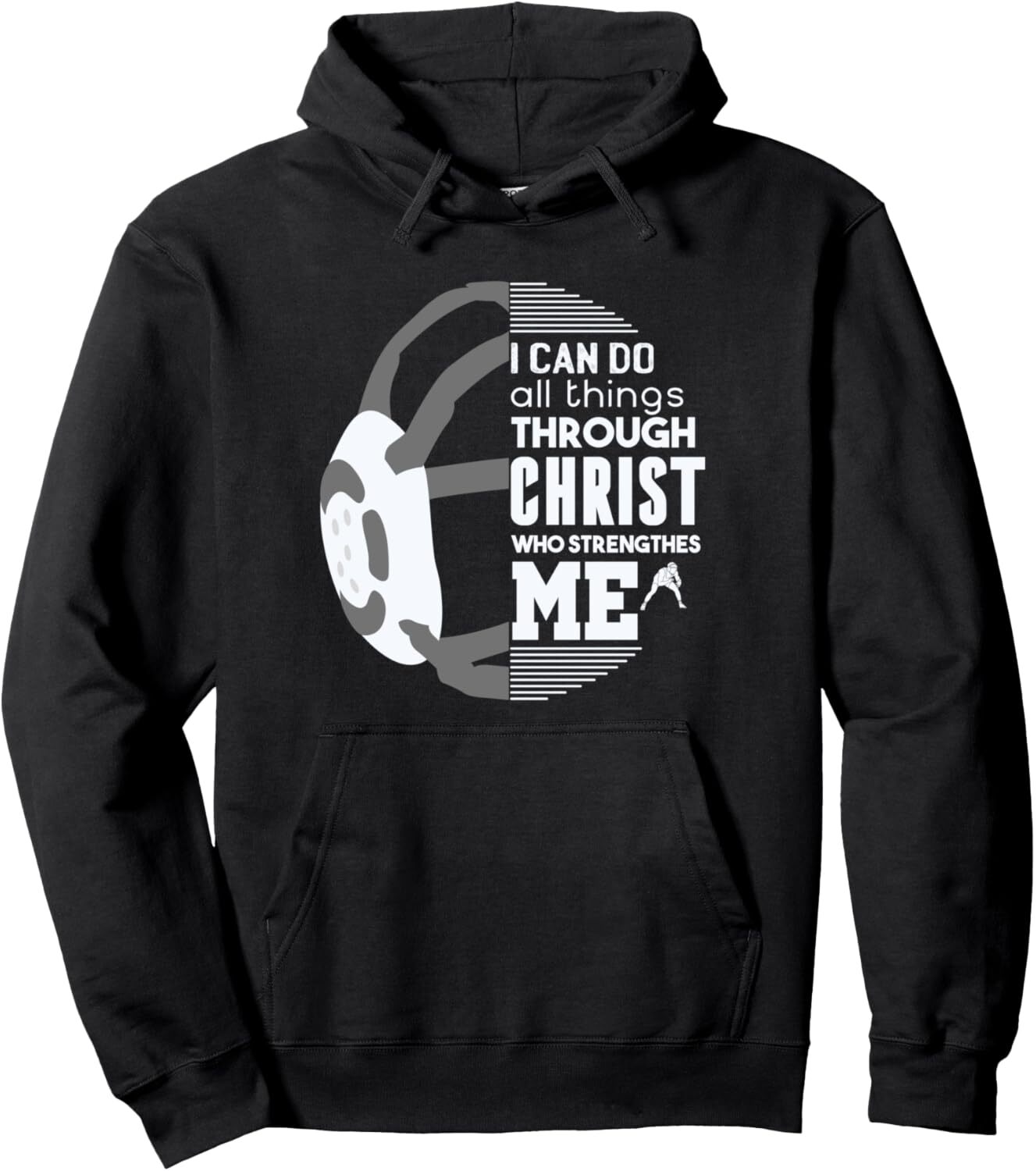 Christian Wrestling, Motivational Christian Wrestling Pullover Hoodie