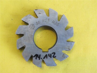 DDR Halbkreisformfräser konkav - HSS - R 2,5 - 56 x 10 - Aufn. 22 - Zähne 12