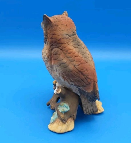 Vintage Lefton 2 Owls on Branch Figurine Porcelain 6" Grannycore #GG1726 Japan - Picture 3 of 9