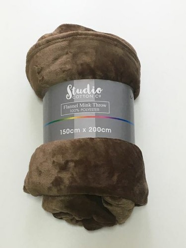 STUDIO COTTON Soft Flannel Mink Throw Fleece Blanket - Picture 3 of 53
