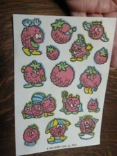 Vintage Berry Scratch and Sniff Stickers Angel Devil Mark 1984