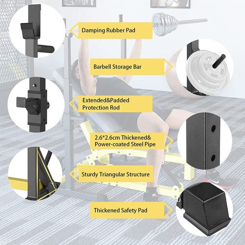 Squat-Rack Langhantelständer Hantelständer Dip-Station 250 kg Verstellbarer - Afbeelding 4 van 8