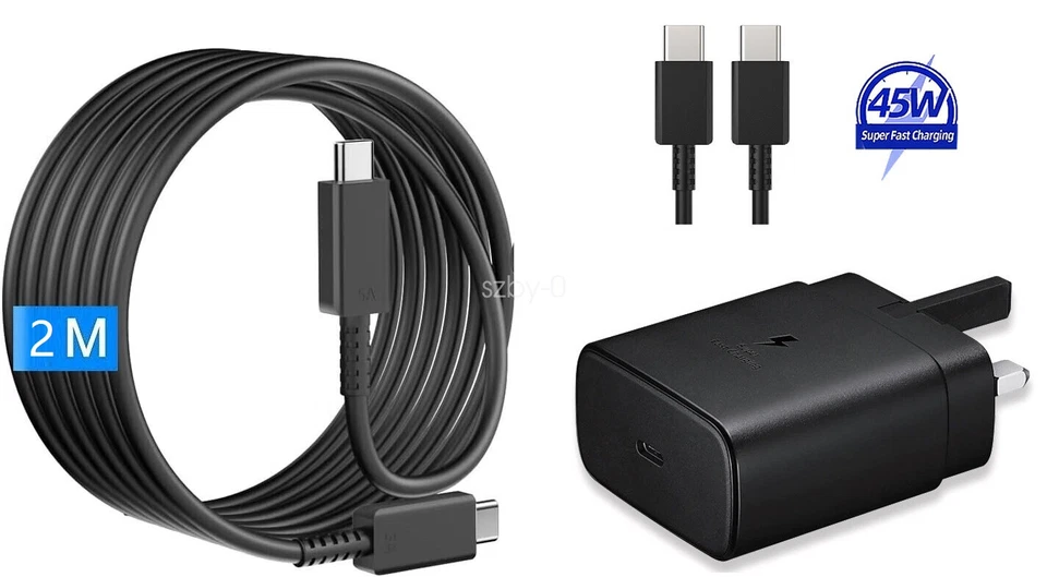 45W Super Fast Charging Charger Adapter 6Ft Cable For Samsung S25 S24 S23+ Ultra - Image 2 of 4