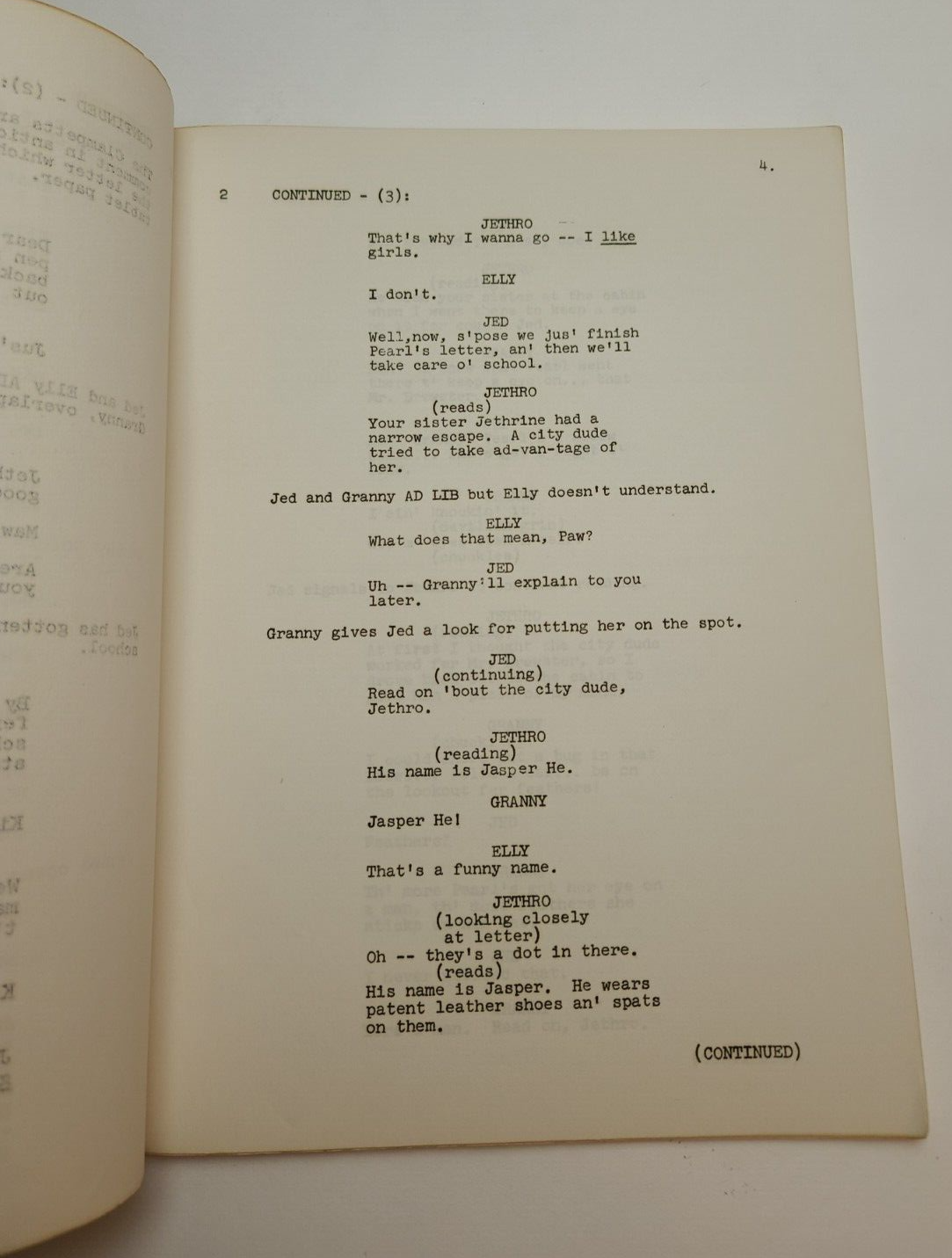 THE BEVERLY HILLBILLIES / Paul Henning 1962 TV Script "Jethro Goes to ...