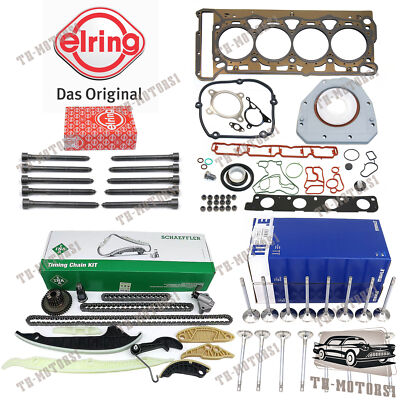 Timing Chain Head Gasket Set Intake Exhaust Valves Kit For Audi VW Jetta 2.0 TSI