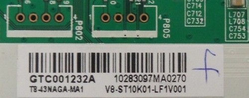 TCL 65S405 Main Board TV - T8-43NAGA-MA1 / 40-MST10S-MAD4HG Replacement Part - Picture 3 of 4