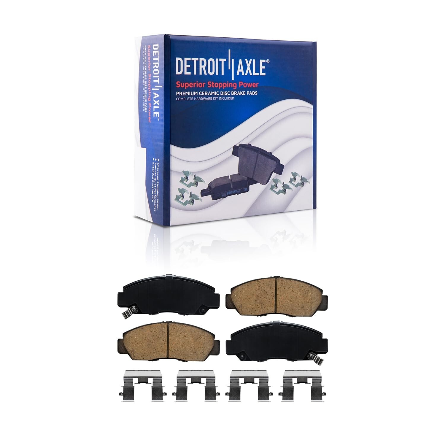 Front Ceramic Brake Pads w/ Hardware and Rear Shoes for 2006 Honda Civic Accord