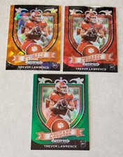 TREVOR LAWRENCE 2021 PRIZM DRAFT PICKS CRUSADE GREEN ORANGE & RED CRACKED ICE RC