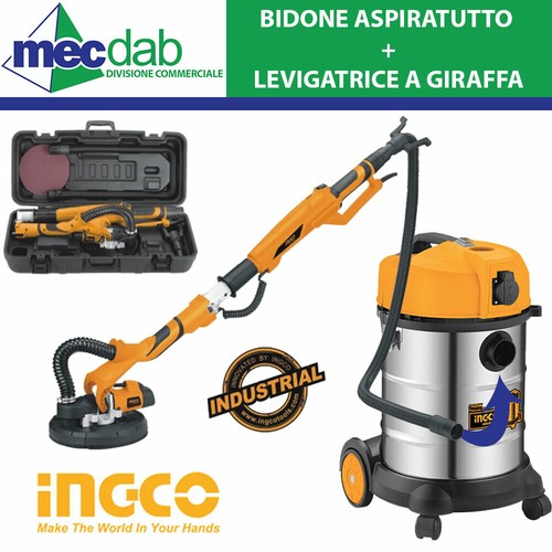 Kit Pulizia e Levigatura Bidone Aspiratutto Levigatrice a Giraffa +  Acessori | eBay