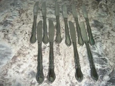 Set of 10 Rogers Korea Stanley Roberts Stainless dinner  knives auberge NICE lot