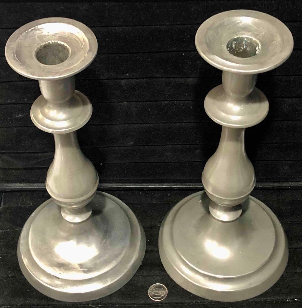 Pair of Antique American Pewter Candlesticks, H. Homan, Cincinnati, OH, c. 1842 eBay