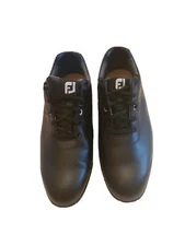 FootJoy DryJoys Tour 53697 Mens Black Leather Spikeless Golf Shoes Size 11.5
