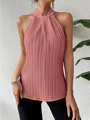 Raffinéa Elegant Twist Knot Halter Neck Women'S Blouse Sleeveless TopSz XS S M L