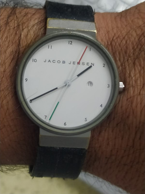 Vintag Jacob Jensen Black White Dial cal 256 412 Watch  working NOS