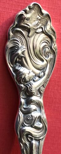 ANTIQUE 1904 Unger Brothers Sterling Silver THE WAVE Lady DINNER FORK 6 3/4”