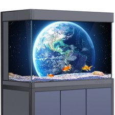 Aquarium Background Sticker, Earth Planet Space Fish Tank Decorations Poster